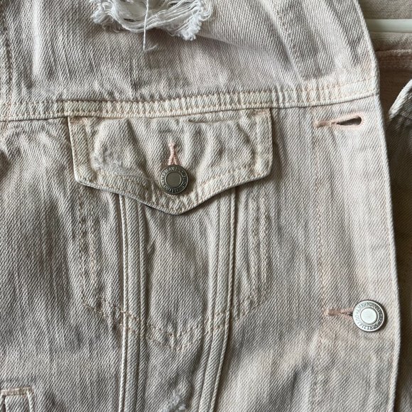 American Eagle Outfitters women's jacket pink distressed  size s - Picture 10 of 14
